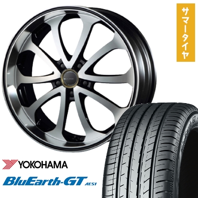 225/40R19 夏タイヤ ホイール4本セット YOKOHAMA ブルーアース GT AE51 (5/114車用) MZ SPEED ジュノウ バベル 19インチ