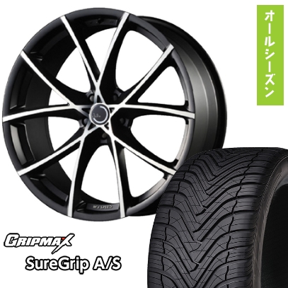 225/55R18 オールシーズンタイヤ ホイール4本セット グリップマックス シュアグリップA/S(限定) (5/114車用) MZ SPEED ジュリア フルスロットル 18インチ