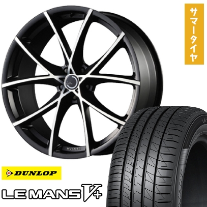 225/35R19 夏タイヤ ホイール4本セット DUNLOP ルマン V+(ファイブプラス) (5/100車用) エムズスピード ジュリア フルスロットル 19インチ