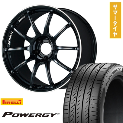 225/55R18 夏タイヤ ホイール４本セット (5/100車用) PIRELLI パワジー ヨコハマ アドバンレーシング RZII 18インチ