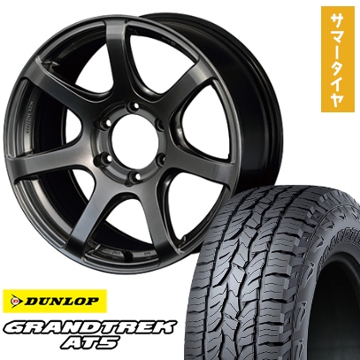 285/60R18 夏タイヤ ホイール4本セット DUNLOP グラントレック AT5 (6/139車用) TWO HOT バックナイン ライトスピード 18インチ