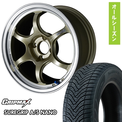 165/65R15 オールシーズンタイヤ ホイール4本セット タフト ソリオ グリップマックス シュアグリップA/S ナノ(限定) ヨコハマ ADVAN Racing RG-DII 15インチ