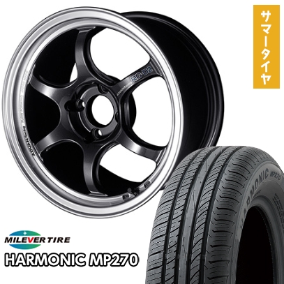185/55R15 夏タイヤ ホイール４本セット (4/100車用) MILEVER ハーモニック MP270(限定) ヨコハマ アドバンレーシング RG-DII 15インチ