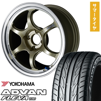 195/45R17 夏タイヤ ホイール4本セット YOKOHAMA アドバン フレバV701 (5/114車用) YOKOHAMA アドバンレーシング RG-DII 17インチ
