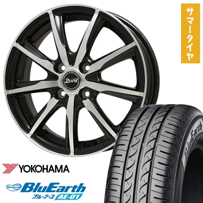 155/65R13 夏タイヤ ホイール4本セット YOKOHAMA ブルーアース AE-01 (軽自動車用) BIGWAY B-WIN ヴェノーザ9 13インチ