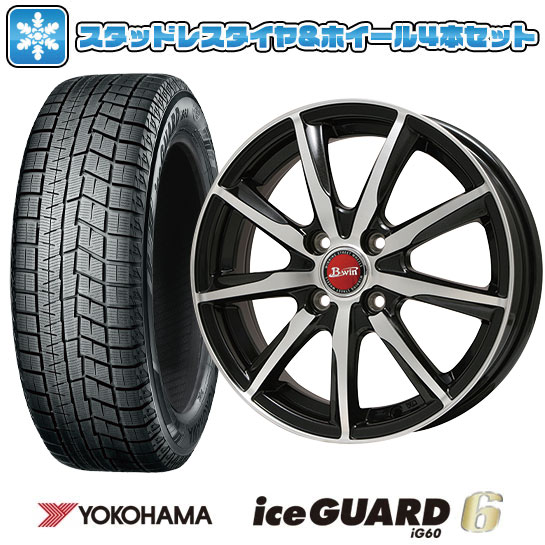 185/60R15 スタッドレスタイヤ ホイール4本セット YOKOHAMA アイスガード シックスIG60 (4/100車用) BIGWAY B WIN ヴェノーザ9 15インチ : arktire 3823 92303 24920 24920 : アークタイヤ