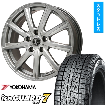 225/60R17 スタッドレスタイヤ ホイール4本セット ヨコハマ アイスガード セブンIG70 (5/114車用) ブランドルライン ボレアノ9 17インチ