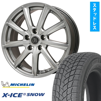 215/55R17 スタッドレスタイヤ ホイール4本セット MIC/ELIN X-ICE SNOW (5/114車用) ブランドルライン ボレアノ9 17インチ