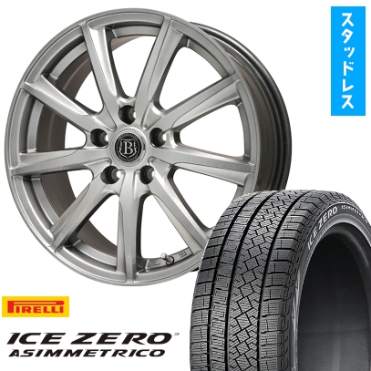 225/45R18 スタッドレスタイヤ ホイール4本セット (5/100車用) PIRELLI ウィンター アイスゼロアシンメトリコ ブランドルライン ボレアノ9 18インチ