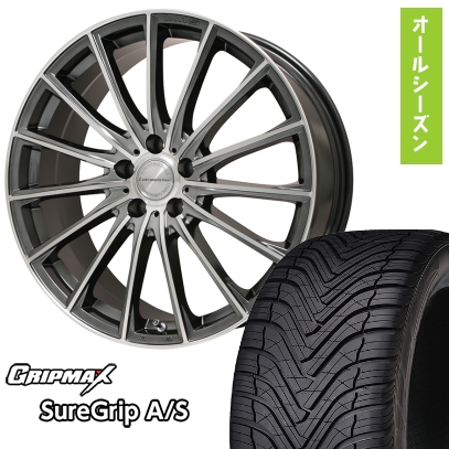 グリップマックス - 225/55R18 オール時期タイア 車輪4本仕掛ける GRIPMAX シュアグリップ オール時期(押さえる) (5/100車用) LEHRMEISTER LM-S FS15  18in 自動車-タイヤ、ホイール-車、バイク、自転車