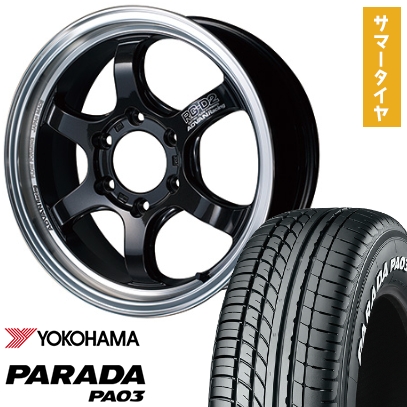 YOKOHAMA PARADA 215/60R17タイヤ4本セット　送料込み PARADA 215/60R17 夏タイヤ ホイール4本セット ハイエース200系