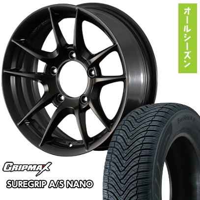 【新品】ジムニー オールシーズンタイヤ ホイール４本セット 175/80R16 GRIP MAX シュアグリップ オールシーズン ナノ(限定) アピオ ワイルドボア Z 16インチ