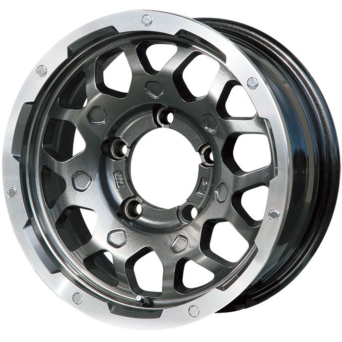 【新品】ジムニーシエラ オールシーズンタイヤ ホイール4本セット 195/80R15 グリップマックス SUREGRIP A/S NANO(限定) レアマイスター LMG MS-9W 15インチ｜ark-tire