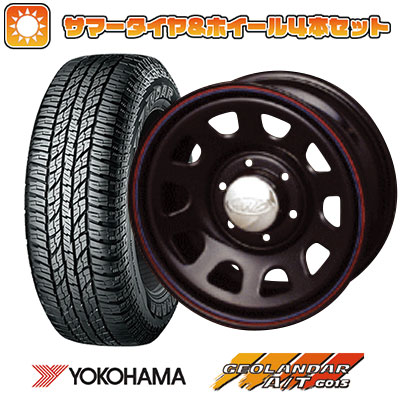 215/65R16 夏タイヤ ホイール4本セット ハイエース200系 YOKOHAMA ジオランダー A/T G015 WL/RBL 109/107S AWC デイトナIIリバース ブラック 16インチ :arktire 2186 76031 37520 37520:アークタイヤ