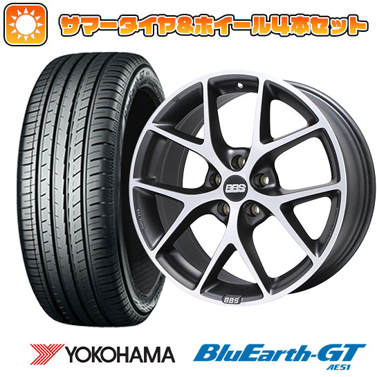 235/50R18 夏タイヤ ホイール４本セット (5/114車用) YOKOHAMA ブルーアース GT AE51 BBS GERMANY SR ボルケーノグレーダイヤモンドカット 18インチ :arktire 454 127877 28544 28544:アークタイヤ