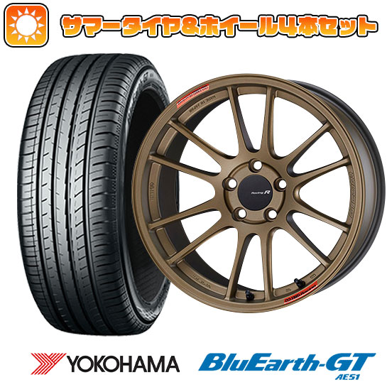 215/40R18 夏タイヤ ホイール４本セット (5/100車用) YOKOHAMA ブルーアース GT AE51 エンケイ GTC01 RR チタニウムゴールド 18インチ : arktire 1221 150821 28536 28536 : アークタイヤ