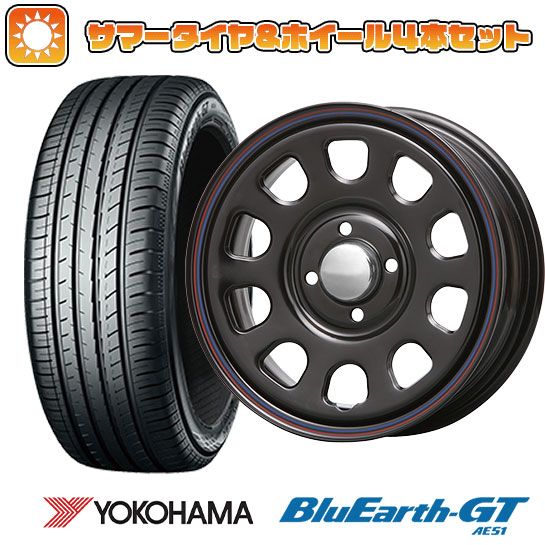 185/65R15 夏タイヤ ホイール４本セット (4/100車用) YOKOHAMA ブルーアース GT AE51 MLJ デイトナSS 15インチ｜ark-tire