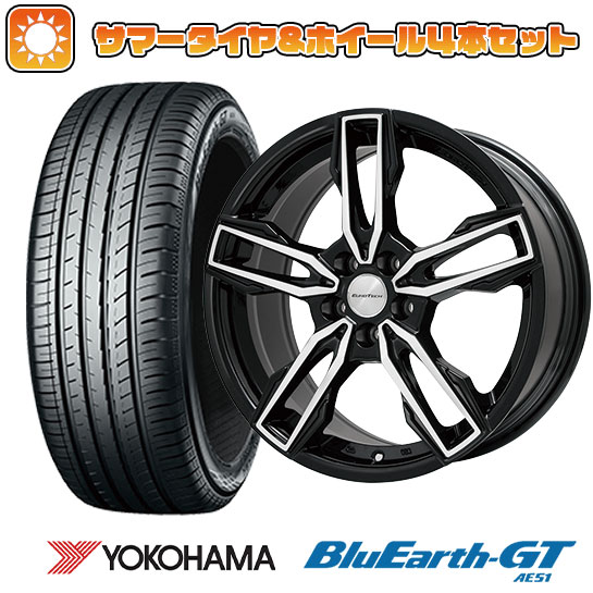 205/55R16 夏タイヤ ホイール4本セット 輸入車用 ボルボ（V40） YOKOHAMA ブルーアース GT AE51 EUROTECH ガヤ エリージ(ブラックポリッシュ) 16インチ :arktire 18981 102061 28565 28565:アークタイヤ