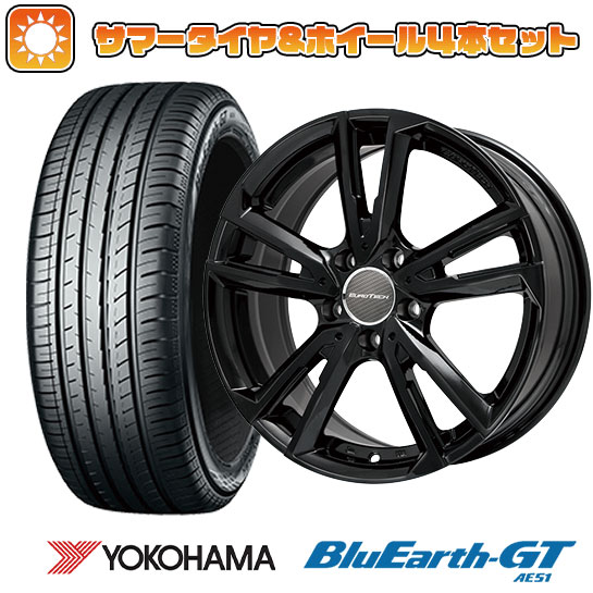 215/65R16 夏タイヤ ホイール4本セット 輸入車用 ボルボ（V60クロスカントリー） YOKOHAMA ブルーアース GT AE51 EUROTECH ガヤ ソリ(グロスブラック) 16インチ :arktire 19141 101971 28572 28572:アークタイヤ