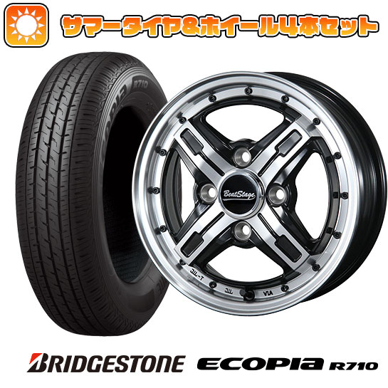 145/80R12 夏タイヤ ホイール4本セット BRIDGESTONE エコピア R710 80/78N(限定) (軽自動車用) BLEST ビートステージ FS C 12インチ :arktire 21681 126112 27205 27205:アークタイヤ