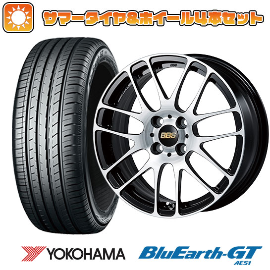 195/55R15 夏タイヤ ホイール４本セット (4/100車用) YOKOHAMA ブルーアース GT AE51 BBS JAPAN RE L2 ブラックダイヤカット 15インチ :arktire 1848 147962 33215 33215:アークタイヤ