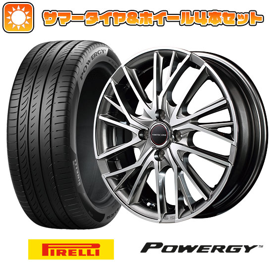 185/65R15 夏タイヤ ホイール4本セット PIRELLI パワジー (4/100車用) MID ヴァーテックワン ヴァルチャー 15インチ :arktire 1921 132502 37006 37006:アークタイヤ