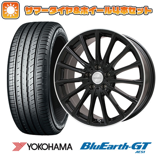 245/40R19 夏タイヤ ホイール4本セット YOKOHAMA ブルーアース GT AE51 (5/114車用) LEHRMEISTER LM S FS15 (グロスブラック/リムポリッシュ) 19インチ :arktire 1122 107882 28531 28531:アークタイヤ