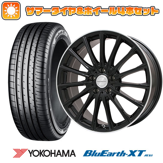 255/45R20 夏タイヤ ホイール4本セット YOKOHAMA ブルーアース XT AE61 (5/114車用) LEHRMEISTER LM-S FS15 (グロスブラック/リムポリッシュ) 20インチ｜ark-tire