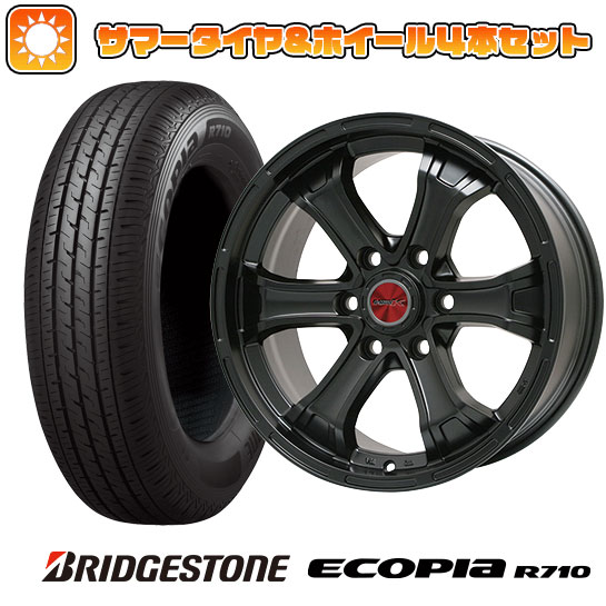 195/80R15 夏タイヤ ホイール4本セット ハイエース200系 BRIDGESTONE エコピア R710 107/105N BIGWAY B MUD K(マットブラック) 15インチ :arktire 2185 109241 30231 30231:アークタイヤ