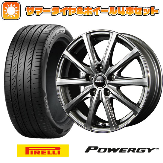 225/60R18 夏タイヤ ホイール４本セット (5/114車用) PIRELLI パワジー MID ユーロスピード V25 メタリックグレー 18インチ :arktire 1341 126052 36977 36977:アークタイヤ