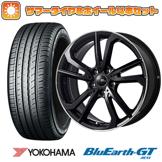 225/50R17 夏タイヤ ホイール4本セット YOKOHAMA ブルーアース GT AE51 (5/114車用) BRANDLE LINE レツィオ ブラックリムポリッシュ 17インチ :arktire 1844 110492 28553 28553:アークタイヤ