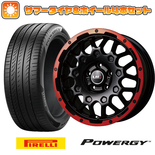 225/60R18 夏タイヤ ホイール４本セット (5/114車用) PIRELLI パワジー レアマイスター LMG MS 9W マットブラックレッドリム 18インチ :arktire 1341 145335 36977 36977:アークタイヤ