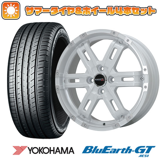 205/55R17 夏タイヤ ホイール4本セット YOKOHAMA ブルーアース GT AE51 (4/100車用) BIGWAY B MUD Z(ホワイト/リムポリッシュ) 17インチ :arktire 21181 120372 28554 28554:アークタイヤ