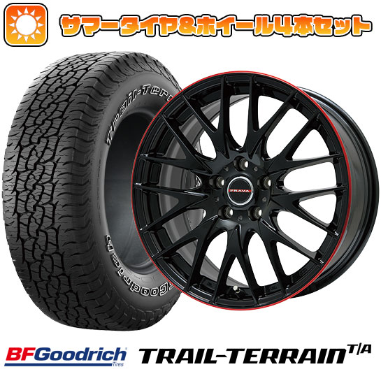 225/60R18 夏タイヤ ホイール4本セット BFグッドリッチ トレールテレーンT/A ORBL (5/114車用) BIGWAY LEYSEEN プラバ9M(グロスブラック/レッドリム) 18インチ :arktire 1341 114668 36811 36811:アークタイヤ