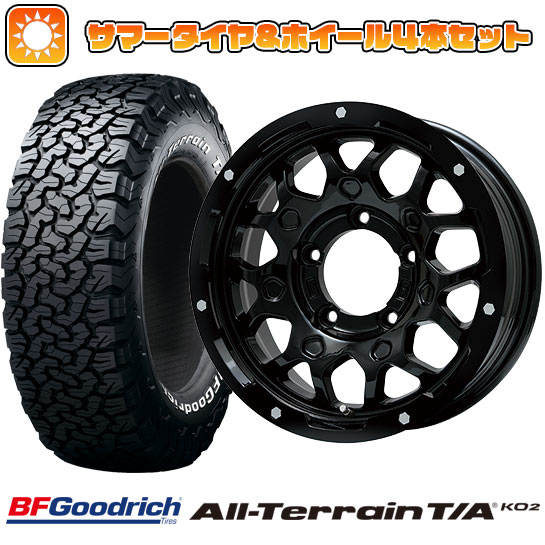 215/70R16 夏タイヤ ホイール4本セット ジムニーシエラ BFグッドリッチ オールテレーンT/A KO2 RWL/RBL LEHRMEISTER LMG MS 9W グロスブラック 16インチ :arktire 16701 115693 22212 22212:アークタイヤ