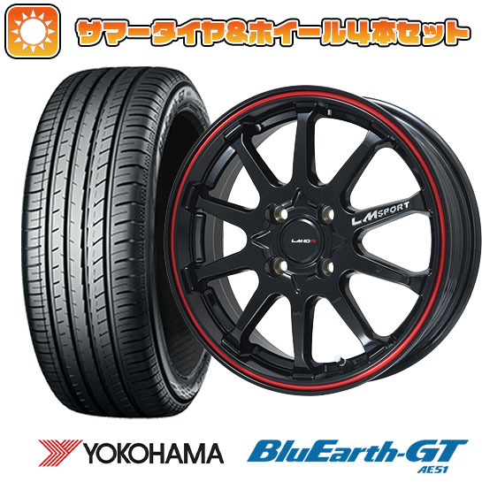 195/50R16 夏タイヤ ホイール4本セット YOKOHAMA ブルーアース GT AE51 (4/100車用) LEHRMEISTER LMスポーツLM 10R(ブラック/レッドライン) 16インチ :arktire 1502 116212 28561 28561:アークタイヤ