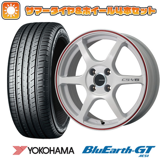 215/55R17 夏タイヤ ホイール4本セット YOKOHAMA ブルーアース GT AE51 (5/114車用) LEHRMEISTER CS V6(ホワイト/レッドライン) 17インチ :arktire 1841 116734 28555 28555:アークタイヤ