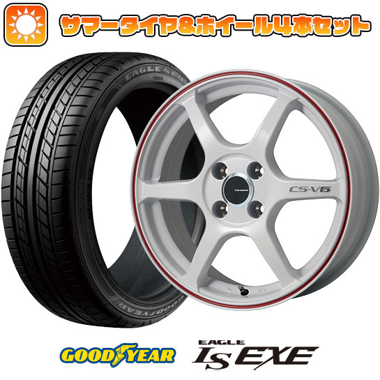 225/55R17 夏タイヤ ホイール4本セット GOODYEAR EAGLE LS EXE(限定) (5/114車用) LEHRMEISTER CS V6(ホワイト/レッドライン) 17インチ :arktire 1861 116734 32119 32119:アークタイヤ