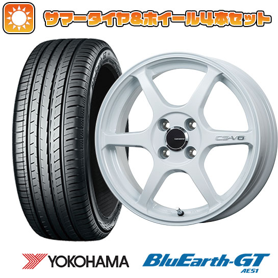 195/55R16 夏タイヤ ホイール4本セット YOKOHAMA ブルーアース GT AE51 (4/100車用) LEHRMEISTER CS V6(ホワイト) 16インチ :arktire 190 116389 28564 28564:アークタイヤ