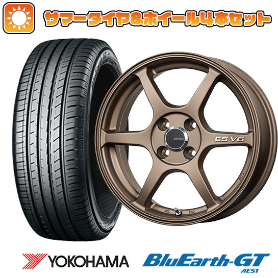 195/55R16 夏タイヤ ホイール4本セット YOKOHAMA ブルーアース GT AE51 (4/100車用) LEHRMEISTER CS V6(ブロンズ) 16インチ :arktire 190 116395 28564 28564:アークタイヤ