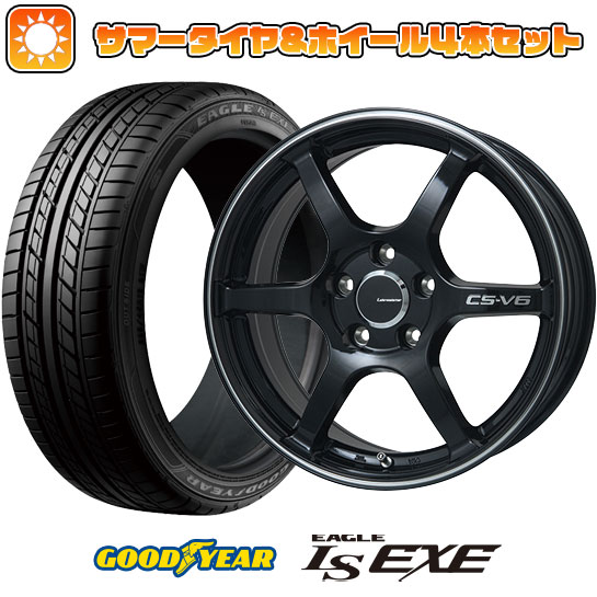 225/55R17 夏タイヤ ホイール4本セット GOODYEAR EAGLE LS EXE(限定) (5/114車用) LEHRMEISTER CS V6(グロスブラック/ラインポリッシュ) 17インチ :arktire 1861 116372 32119 32119:アークタイヤ