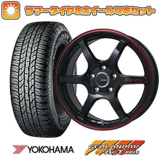 225/60R17 夏タイヤ ホイール4本セット YOKOHAMA ジオランダー A/T G015 RBL (5/100車用) LEHRMEISTER CS V6(グロスブラック/レッドライン) 17インチ :arktire 4941 116378 29317 29317:アークタイヤ