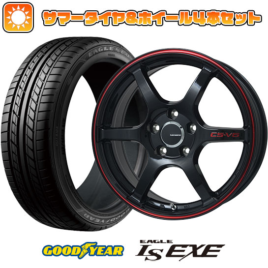 215/50R17 夏タイヤ ホイール4本セット GOODYEAR EAGLE LS EXE(限定) (5/114車用) LEHRMEISTER CS V6(グロスブラック/レッドライン) 17インチ :arktire 1842 116378 31589 31589:アークタイヤ