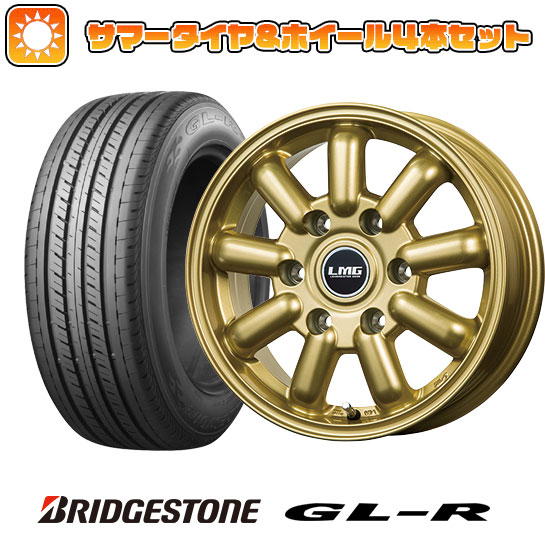 215/65R16 夏タイヤ ホイール4本セット ハイエース200系 BRIDGESTONE GL-R 109/107R LEHRMEISTER LMG MOS-9(ゴールド) 16インチ｜ark-tire