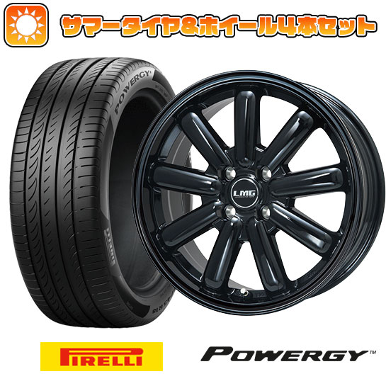 205/50R17 夏タイヤ ホイール4本セット PIRELLI パワジー (4/100車用) LEHRMEISTER LMG MOS 9(グロスブラック) 17インチ :arktire 25201 116756 38262 38262:アークタイヤ