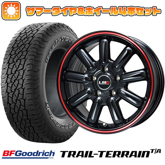 245/65R17 夏タイヤ ホイール4本セット BFグッドリッチ トレールテレーンT/A ORWL (5/114車用) LEHRMEISTER LMG MOS 9(グロスブラック/レッドライン) 17インチ :arktire 19901 116785 36787 36787:アークタイヤ