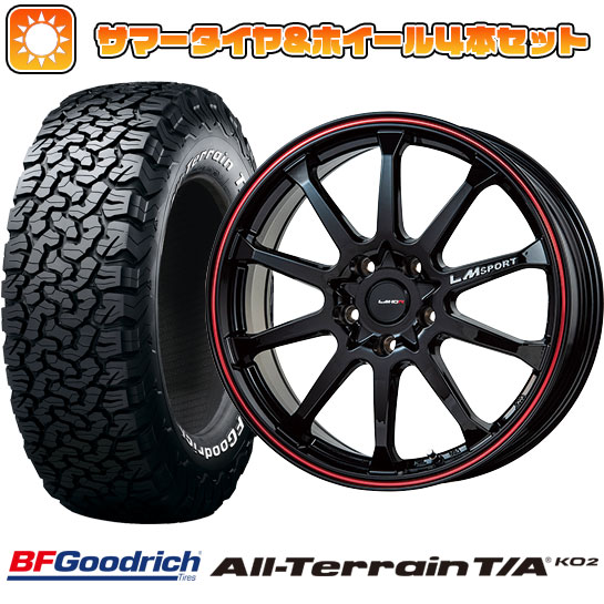 215/65R16 夏タイヤ ホイール4本セット BFグッドリッチ オールテレーンT/A KO2 RBL (5/114車用) LEHRMEISTER LMスポーツLM 10R(ブラック/レッドライン) 16インチ :arktire 1310 116213 23751 23751:アークタイヤ