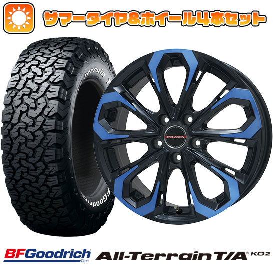 225/65R17 夏タイヤ ホイール4本セット BFグッドリッチ オールテレーンT/A KO2 RBL (5/114車用) BIGWAY LEYSEEN プラバ5X(ブルークリア) 17インチ :arktire 2182 118959 23750 23750:アークタイヤ