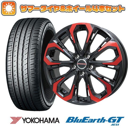 245/35R19 夏タイヤ ホイール4本セット YOKOHAMA ブルーアース GT AE51 (5/114車用) BIGWAY LEYSEEN プラバ5X(レッドクリア) 19インチ｜ark-tire