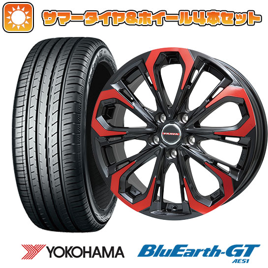 205/50R17 夏タイヤ ホイール4本セット YOKOHAMA ブルーアース GT AE51 (5/114車用) BIGWAY LEYSEEN プラバ5X(レッドクリア) 17インチ :arktire 1672 118960 28551 28551:アークタイヤ